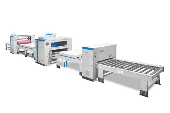 Máquina de laminación plana de MDF de óxido de magnesio PUR de fusión en caliente 1-14m/min